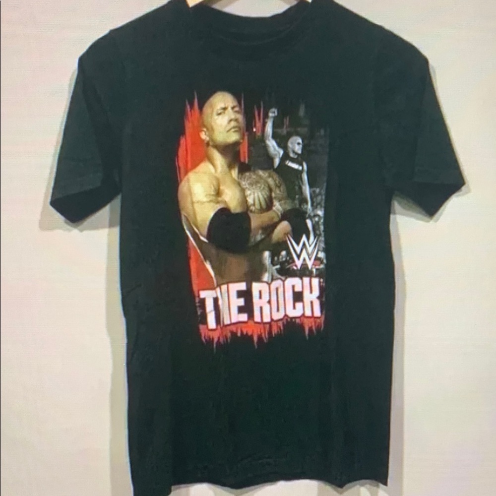 WWE Black Graphic Tee - The Rock Design